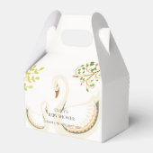 ヴィンテージお洒落グリーンリースワンベビーシャワー フェイバーボックス (裏面サイド)