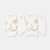 ヴィンテージお洒落グリーンリースワンベビーシャワー フェイバーボックス (折り畳みなし)