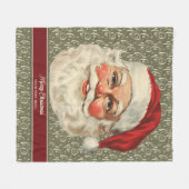 ヴィンテージお洒落サンタクロースが休日に投げる フリースブランケット (正面(横))