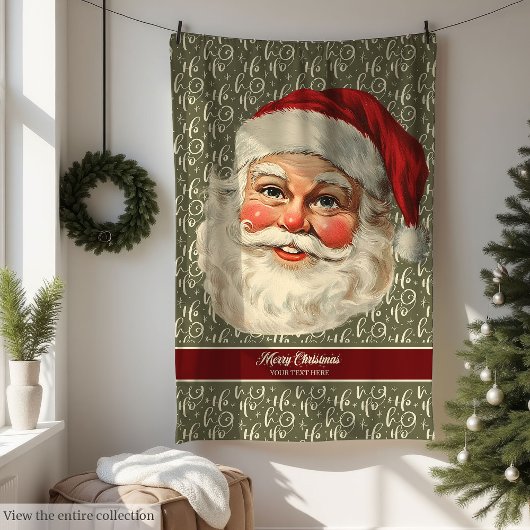 ヴィンテージお洒落サンタクロースが休日に投げる フリースブランケット