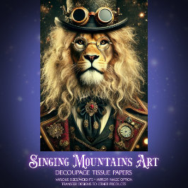 ヴィンテージお洒落ステームパンクリオンデコップページ 薄葉紙