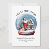ヴィンテージお洒落スノーグローブメリークリスマス シーズンカード (正面)