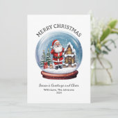 ヴィンテージお洒落スノーグローブメリークリスマス シーズンカード (スタンド正面)