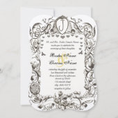 ヴィンテージお洒落ビー&ビーハイブひげ花 招待状 (正面)