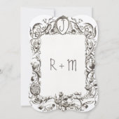 ヴィンテージお洒落ビー&ビーハイブひげ花 招待状 (裏面)