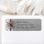 ヴィンテージお洒落ピンクとグレーのデイジー ラベル (インサイチュ)