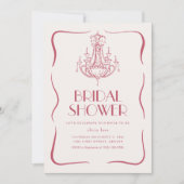ヴィンテージお洒落ピンクブライダルシャワー招待状 招待状 (正面)