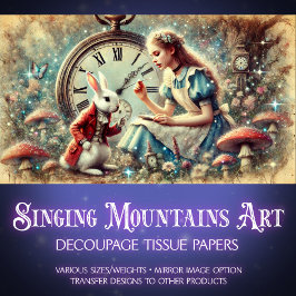 ヴィンテージお洒落ファンタジーアリスうさぎの切り離 薄葉紙