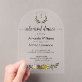 ヴィンテージお洒落フローラリハーサルのディナーアーチ アクリル招待状 (インサイチュ (ポータブル))