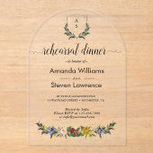 ヴィンテージお洒落フローラリハーサルのディナーアーチ アクリル招待状 (正面)