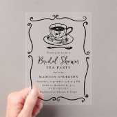 ヴィンテージお洒落ブライダルシャワーティーパーティー アクリル招待状 (インサイチュ (ポータブル))