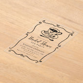 ヴィンテージお洒落ブライダルシャワーティーパーティー アクリル招待状 (レイダウン)