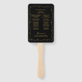 ヴィンテージお洒落ブラック&金ゴールド結婚式 プログラム ハンドファン (裏面)