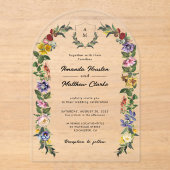 ヴィンテージお洒落モノグラ結婚ム弓 アクリル招待状 (正面)