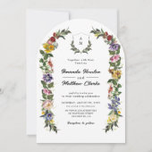 ヴィンテージお洒落モノグラ結婚ム弓 招待状 (正面)