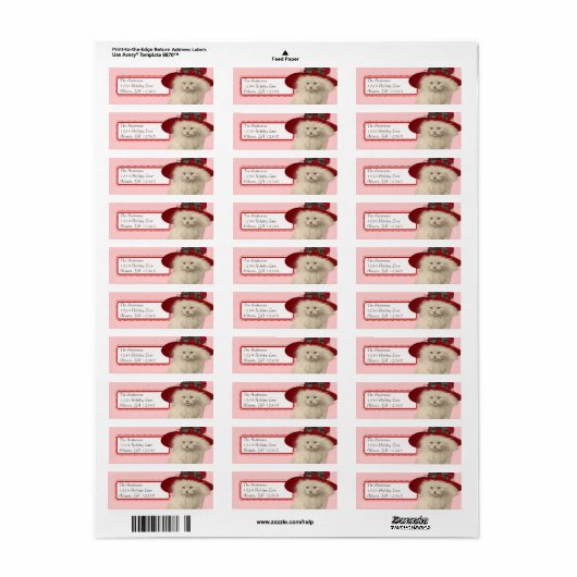 ヴィンテージお洒落レッドハットクラブ差出人住所 ラベル (フルシート)