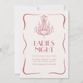 ヴィンテージお洒落レディースナイトガレンティン招待状 招待状 (正面)