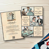 ヴィンテージお洒落レトロ新婦漫画結婚ズ 招待状