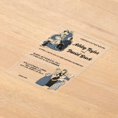 ヴィンテージお洒落レトロ結婚漫画 アクリル招待状 (レイダウン)