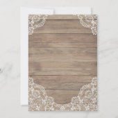 ヴィンテージお洒落レースオールドバーン婚約パーティ 招待状 (裏面)