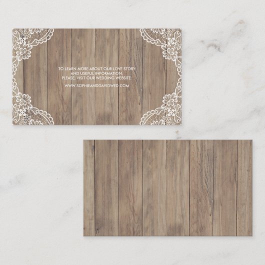 ヴィンテージお洒落レースオールドバ結婚ーンのウェブサイト 名刺 (正面/裏面)