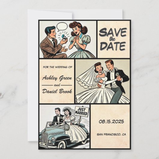 ヴィンテージお洒落ロマン対漫画結婚ズ セーブザデート (正面)
