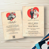 ヴィンテージお洒落ロマン対漫画結婚ズ 招待状