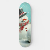 ヴィンテージお洒落冬雪だるまジョイ スケートボード (正面)