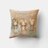 ヴィンテージお洒落妖女の子の誕生日パーティギフト クッション (裏面)