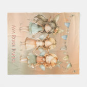 ヴィンテージお洒落妖女の子の誕生日パーティギフト フリースブランケット (正面(横))