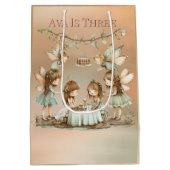 ヴィンテージお洒落妖精ガールバースデーパーティー ミディアムペーパーバッグ (裏面)