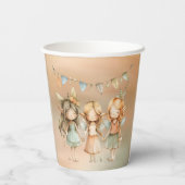 ヴィンテージお洒落妖精ガールバースデーパーティー 紙コップ (裏面)