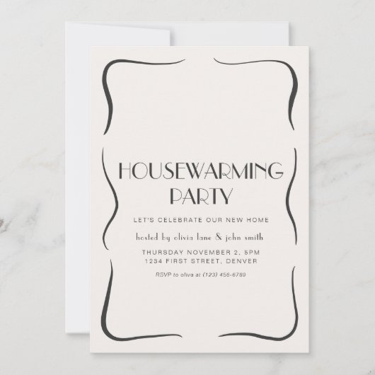 ヴィンテージお洒落引っ越し祝いパーティーパーティー招待状 招待状 (正面)