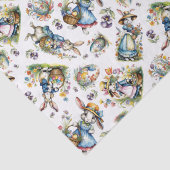 ヴィンテージお洒落水色イースターバニーパターン 薄葉紙 (詳細)