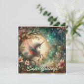 ヴィンテージお洒落水色ユニコーンイースター シーズンカード (スタンド正面)