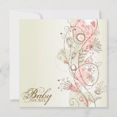 ヴィンテージお洒落花赤ちゃんシャワー招待状 招待状 (裏面)
