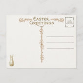 ヴィンテージお洒落踊りイースターバニー ポストカード (裏面)