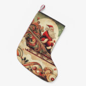 ヴィンテージお洒落/サンタ/クリスマス スモールクリスマスストッキング (正面 (吊り時))