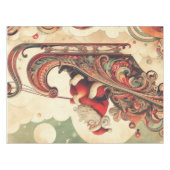 ヴィンテージお洒落/サンタ/クリスマス テーブルクロス (正面(横))