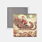 ヴィンテージお洒落/サンタ/クリスマス マグネット (正面/裏面)