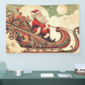 ヴィンテージお洒落/サンタ/クリスマス 横断幕 (トレードショー)