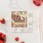 ヴィンテージお洒落/サンタ/クリスマス 縁ありカクテルナプキン (インサイチュ)