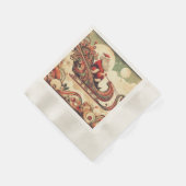 ヴィンテージお洒落/サンタ/クリスマス 縁ありカクテルナプキン (角)