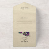 ヴィンテージお洒落・ダーク・ア結婚リス オールインワン招待状 (外側)