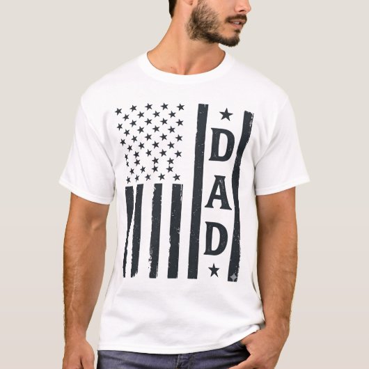 ヴィンテージお父さんアメリカ国旗ベクターデザイン_1 Tシャツ (正面)