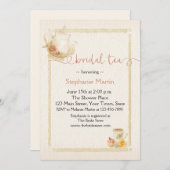 ヴィンテージお茶のブライダルシャワー招待 招待状 (正面/裏面)