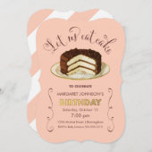 ヴィンテージお誕生日ケーキパーティの招待状 招待状 (正面/裏面)