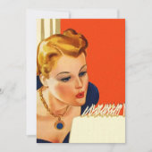 ヴィンテージお誕生日ケーキロウソク空白の招待状 招待状 (正面)