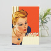 ヴィンテージお誕生日ケーキロウソク空白の招待状 招待状 (スタンド正面)