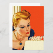 ヴィンテージお誕生日ケーキロウソク空白の招待状 招待状 (正面/裏面)